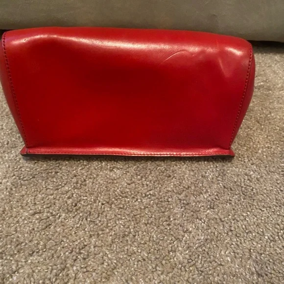 EUC Jimmy Choo Womens Red Leather Madeline Shoulder Bag Purse - Picture 5 of 7